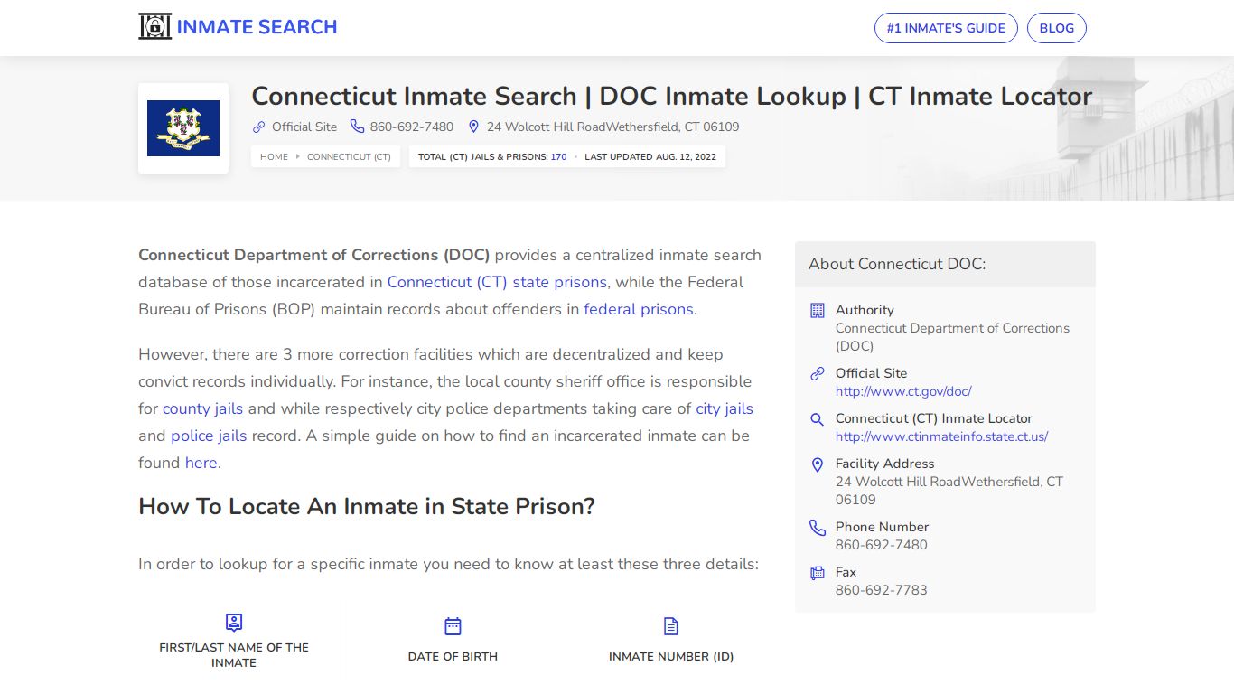Connecticut Inmate Search | DOC Inmate Lookup | CT Inmate ...